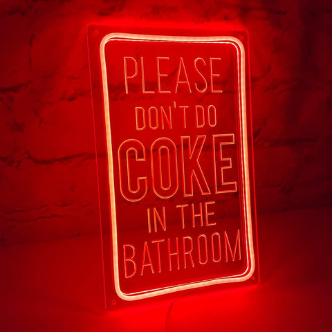Please don't cook in the bathroom Rectangle Frame Neon Sign Please don't cook in the bathroom Rectangle Frame Neon Sign