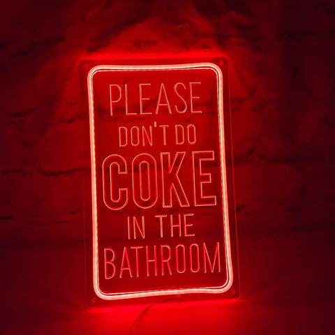 Please don't cook in the bathroom Rectangle Frame Neon Sign Please don't cook in the bathroom Rectangle Frame Neon Sign