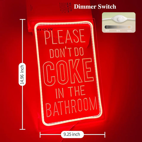 Please don't cook in the bathroom Rectangle Frame Neon Sign Please don't cook in the bathroom Rectangle Frame Neon Sign