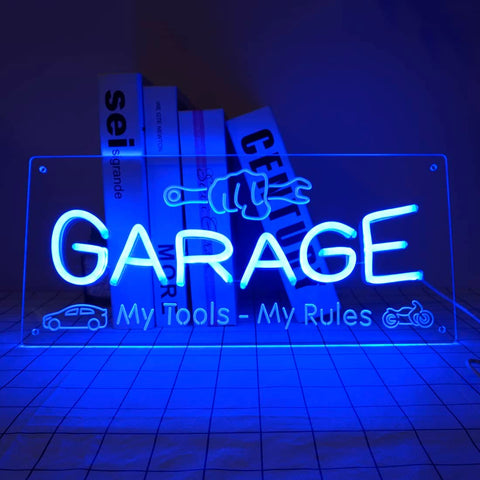 Blue Garage Neon Sign Blue Garage Neon Sign