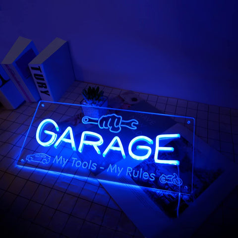 Blue Garage Neon Sign Blue Garage Neon Sign