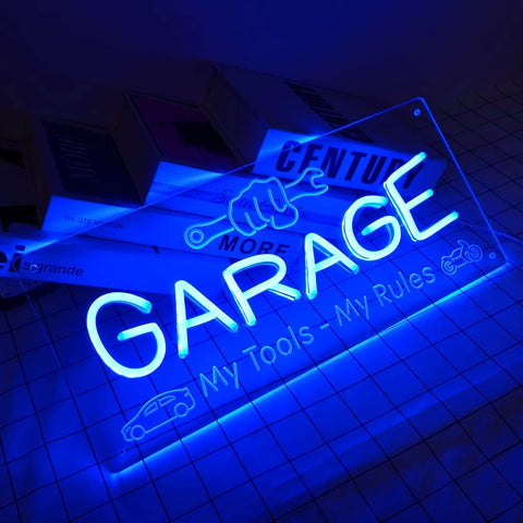 Blue Garage Neon Sign Blue Garage Neon Sign