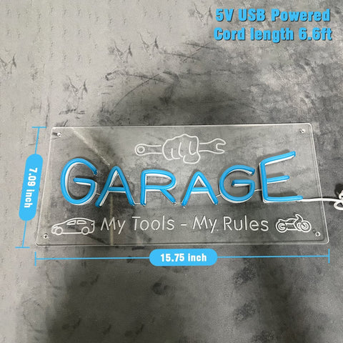 Blue Garage Neon Sign Blue Garage Neon Sign