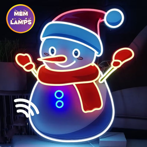 snowmen neon sign snowmen neon sign