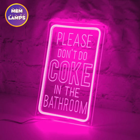 Please don't cook in the bathroom Rectangle Frame Neon Sign Please don't cook in the bathroom Rectangle Frame Neon Sign