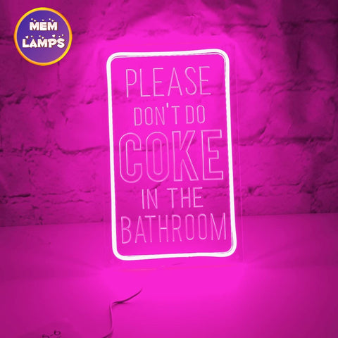 Please don't cook in the bathroom Rectangle Frame Neon Sign Please don't cook in the bathroom Rectangle Frame Neon Sign