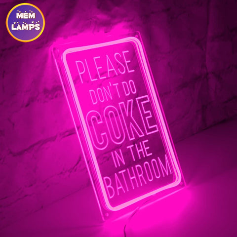 Please don't cook in the bathroom Rectangle Frame Neon Sign Please don't cook in the bathroom Rectangle Frame Neon Sign
