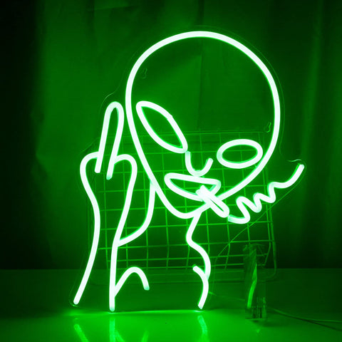 Green Alien Neon Signs LED Light Green Alien Neon Signs LED Light