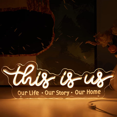 This Is Us Neon Sign with 3D Art This Is Us Neon Sign with 3D Art