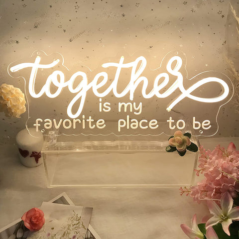 Together Neon Sign with 3D art Together Neon Sign with 3D art