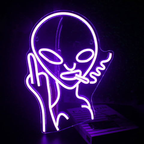 Smoking Alien Neon Signs LED Sign Smoking Alien Neon Signs LED Sign