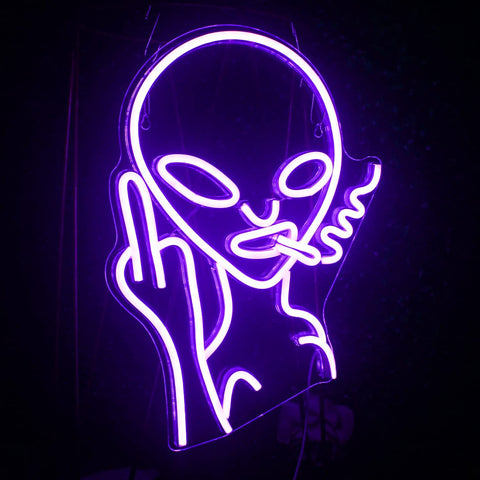Smoking Alien Neon Signs LED Sign Smoking Alien Neon Signs LED Sign