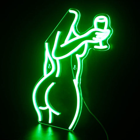 Lady Back Neon Sign Green Lady Back Neon Sign Green