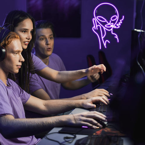 Smoking Alien Neon Signs LED Sign Smoking Alien Neon Signs LED Sign