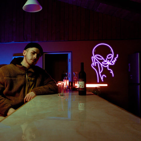 Smoking Alien Neon Signs LED Sign Smoking Alien Neon Signs LED Sign