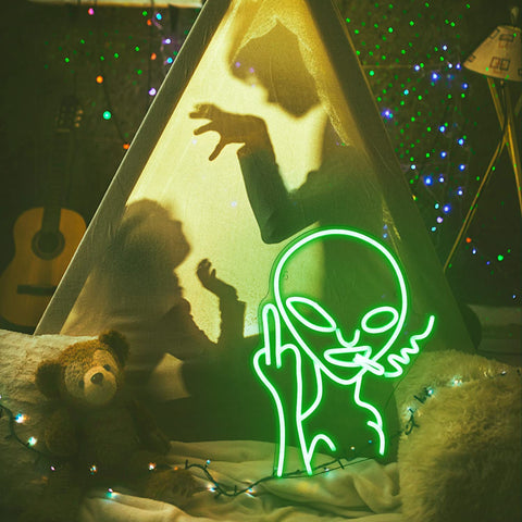 Green Alien Neon Signs LED Light Green Alien Neon Signs LED Light