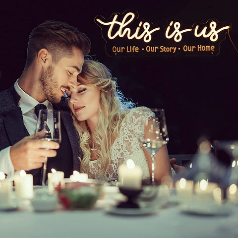 This Is Us Neon Sign with 3D Art This Is Us Neon Sign with 3D Art