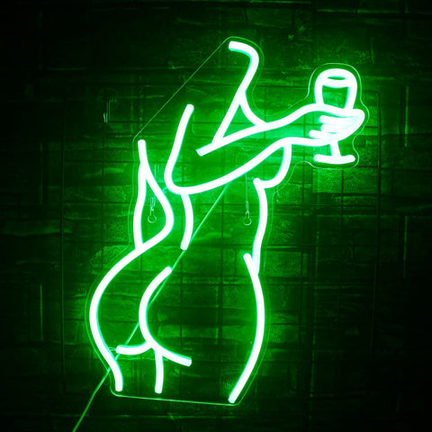 Lady Back Neon Sign Green Lady Back Neon Sign Green