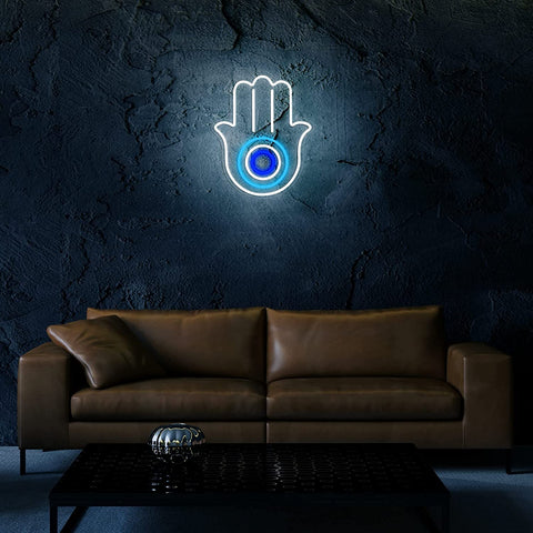Evil Eyes in Palm Neon Sign Evil Eyes in Palm Neon Sign