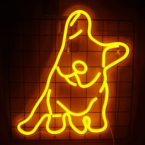 French Bulldog Neon Sign Golden French Bulldog Neon Sign Golden