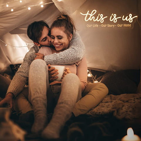 This Is Us Neon Sign with 3D Art This Is Us Neon Sign with 3D Art