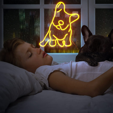 French Bulldog Neon Sign Golden French Bulldog Neon Sign Golden