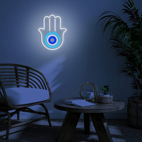 Evil Eyes in Palm Neon Sign Evil Eyes in Palm Neon Sign