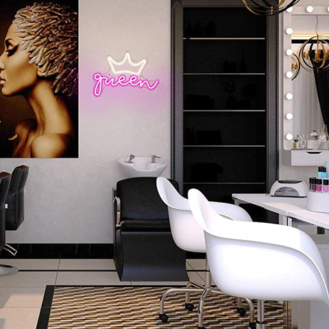 Queen with crown neon sign Queen with crown neon sign