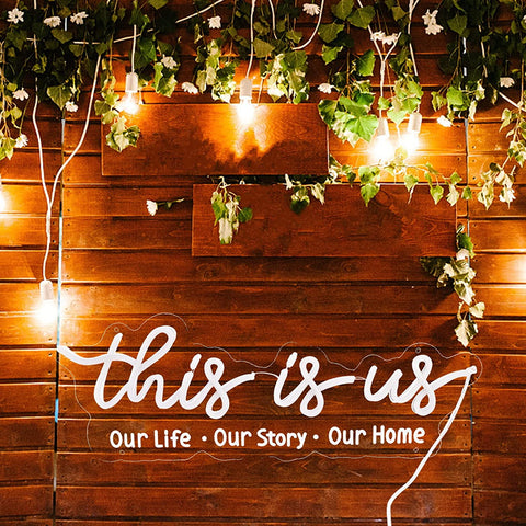 This Is Us Neon Sign with 3D Art This Is Us Neon Sign with 3D Art