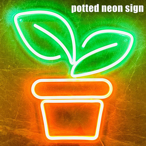 Potted Plant Neon Sign