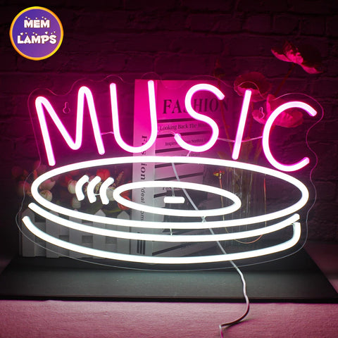 Music play Neon Sign