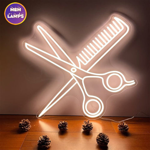 Scissors and Combs Neon Sign