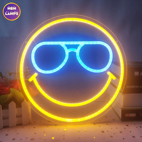 Smiley face Neon Sign Glasses