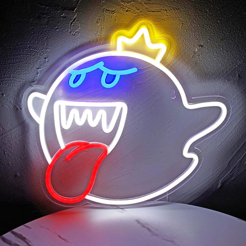 King Boo The Ghost Face Neon Sign