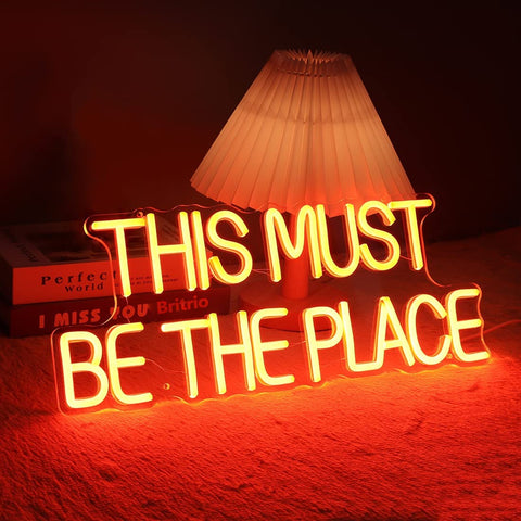 This Must Be The Place Neon Sign Orange