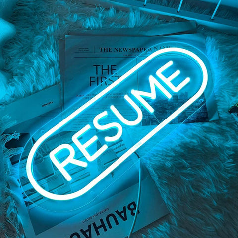 Resume Neon Sign