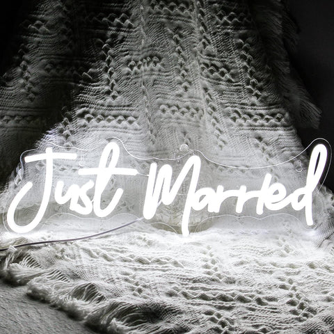 Just Married Neon Signs for Room Wall Decor