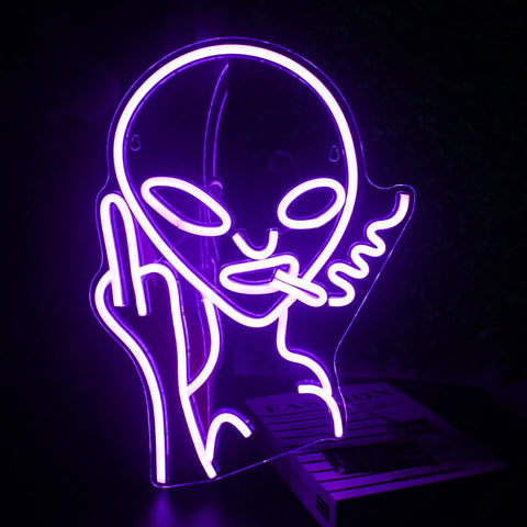 Smoking Alien Neon Signs LED Sign