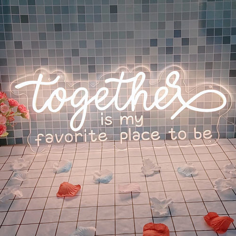 Together Neon Sign with 3D art