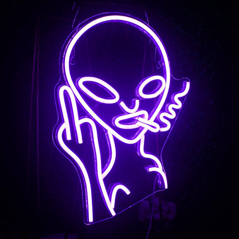 Smoking Alien Neon Signs LED Sign