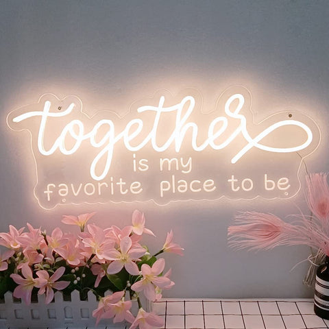 Together Neon Sign with 3D art