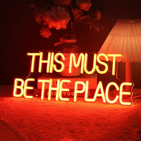 This Must Be The Place Neon Sign Orange