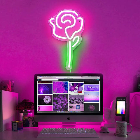 Valentine's day Rose Neon Signs