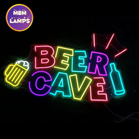 BEER CAVE neon sign