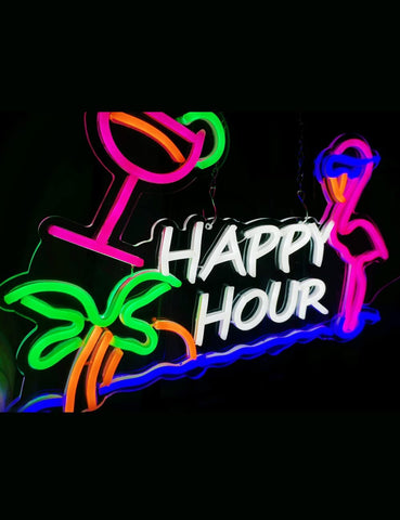 Happy Hour Neon Bar Signs