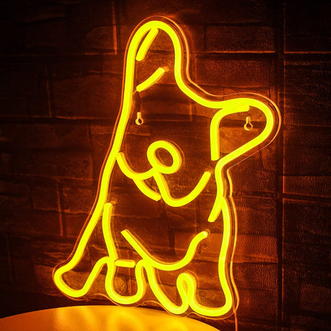 French Bulldog Neon Sign Golden