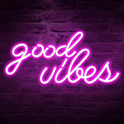 Good vibes Neon Sign Ice Blue