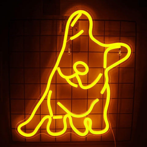 French Bulldog Neon Sign Golden