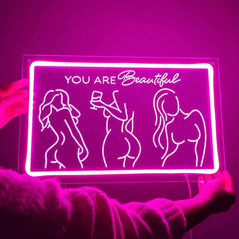 You are beautiful sexy lady frame Neon Sign