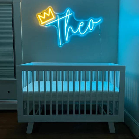 Custom Name Neon Sign With Crown